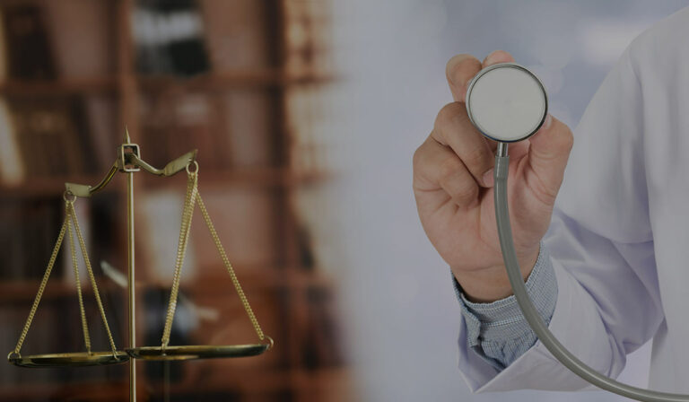 Doctor discussing medical malpractice case with patient.