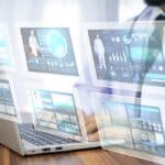 Doctor using virtual health platform to monitor chronic disease